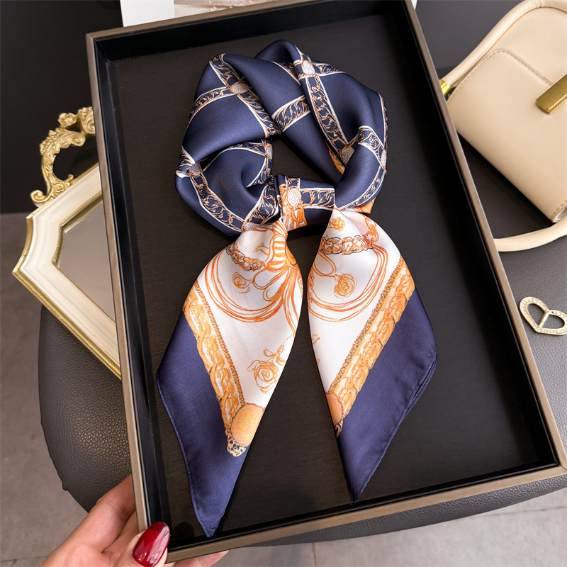 Blue Classic Chain Print Squar - Scarf Silk Square review and price