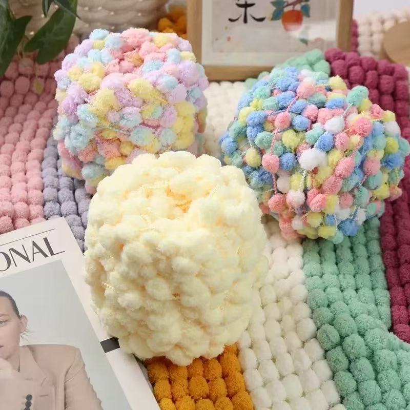 100g Pom Pom Yarn Colorful Chu - Woven Scarf Blanket review and price
