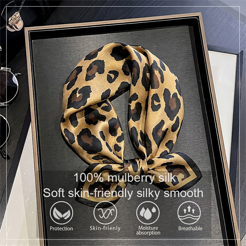 100% Silk Square Scarf Leopard - Scarf Silk Square review and price